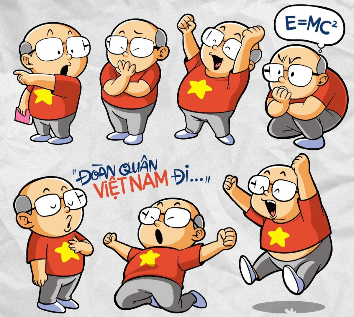 Hinh anh de thuong cua HLV Park Hang-seo duoc ve thanh sticker