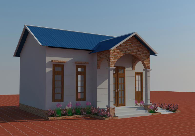 Nhỏ nhắn, đơn giản, mẫu nhà cấp 4 mái tôn này có chi phí xây dựng chỉ hơn 200 triệu đồng
