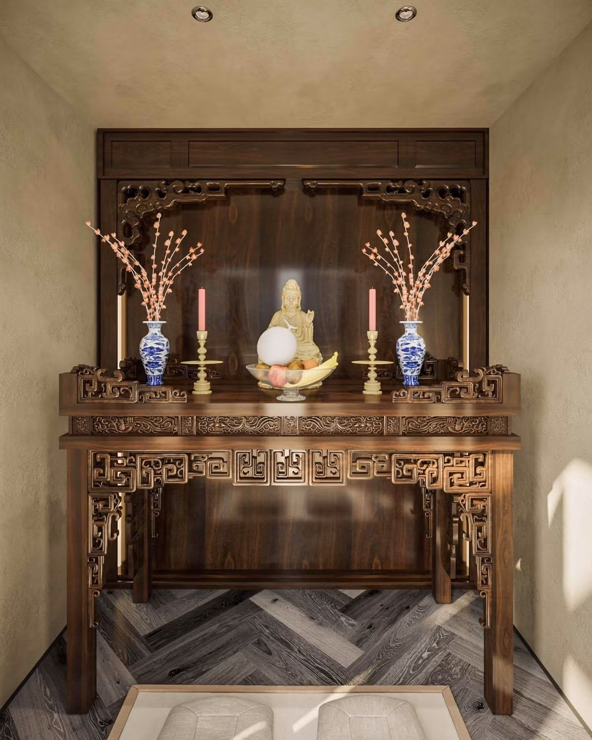 Dù theo phong cách thiết kế nào, phần lớn các công trình ở Việt Nam đều có nơi thờ tự - thể hiện đậm nét văn hóa Á Đông.