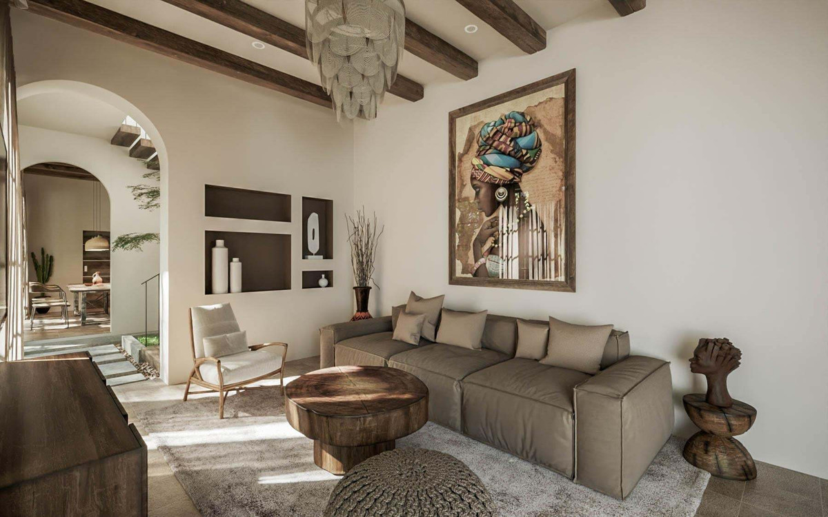 Phong cách này sử dụng màu sắc nguyên bản, không pha tạp, không biến thể vào thiết kế nội thất. Các màu nguyên bản, không hòa trộn luôn đem lại hiệu ứng mạnh cho thị giác. Những màu sắc này cũng đem lại cho con người cảm nhận được sự chân chất, bình dị.