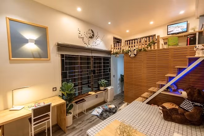 Ông bố hô biến khoảng sân nhỏ 12m2 thành phòng ngủ cho con trai Ong bo ho bien khoang san nho 12m2 thanh phong ngu cho con trai