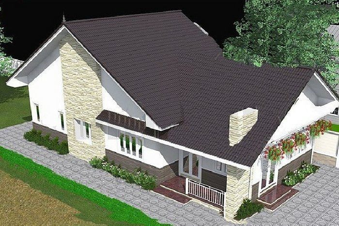 Ngôi nhà này có cảm hứng thiết kế từ phong cách Mỹ. Sự kết hợp hai màu cơ bản chủ đạo trắng, đen cho thấy sự hài hòa trong cách phối màu một cách tổng thể