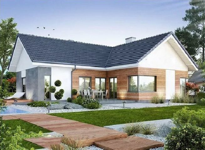 Nhà cấp 4 chữ L giải quyết được vấn đề giảm nóng vào mùa hè, dễ dàng thoát nước vào mùa mưa nhờ hệ thống mái thái chữ A nên rất phù hợp với khí hậu Việt Nam. Sảnh chính được thiết kế rộng hơn giúp ngôi nhà hút gió, đón ánh sáng dễ dàng hơn