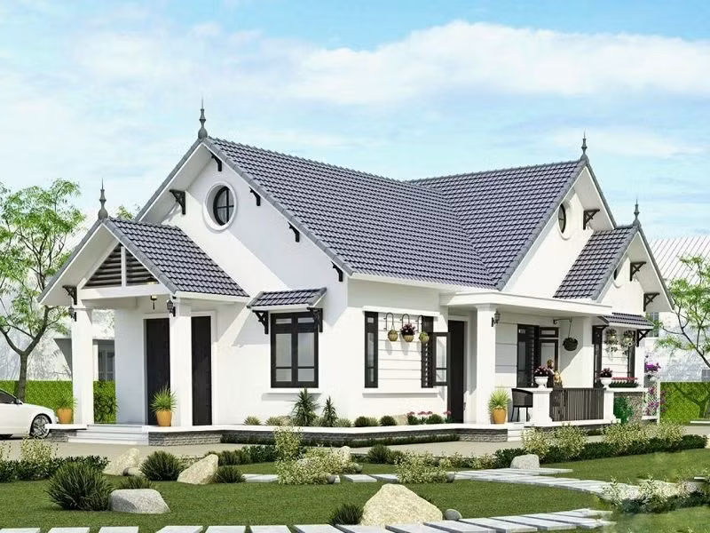 Nhà cấp 4 mái thái với khả năng thoát nước mưa nhanh, chống nóng tốt nên được đại đa số người Việt lựa chọn xây dựng.