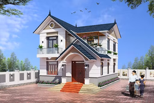 Nhà mái thái với thiết kế 2 tầng rộng rãi, đặc biệt phù hợp với gia đình đông người