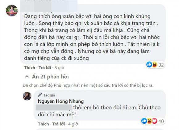 Trang Tran he lo ly do bi vo Xuan Bac doa 