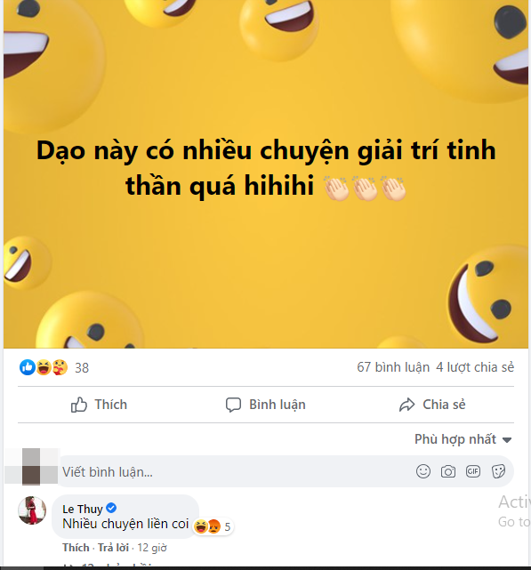 Le Thuy phan ung gay gat khi bi mia mai 