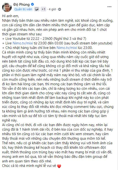 Do Mixi bat ngo thua nhan livestream chi vi com ao gao tien