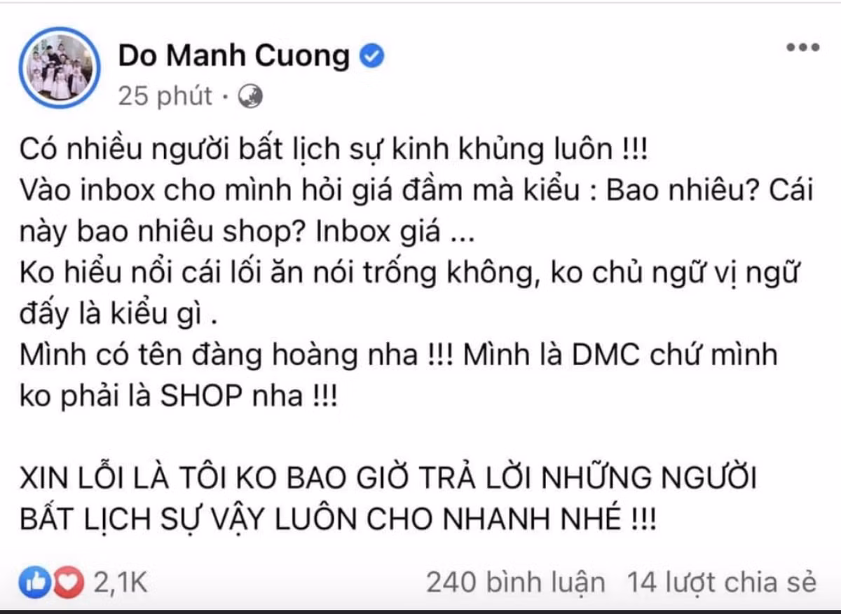 NTK Do Manh Cuong bi chi trich vi thai do “chanh choe”