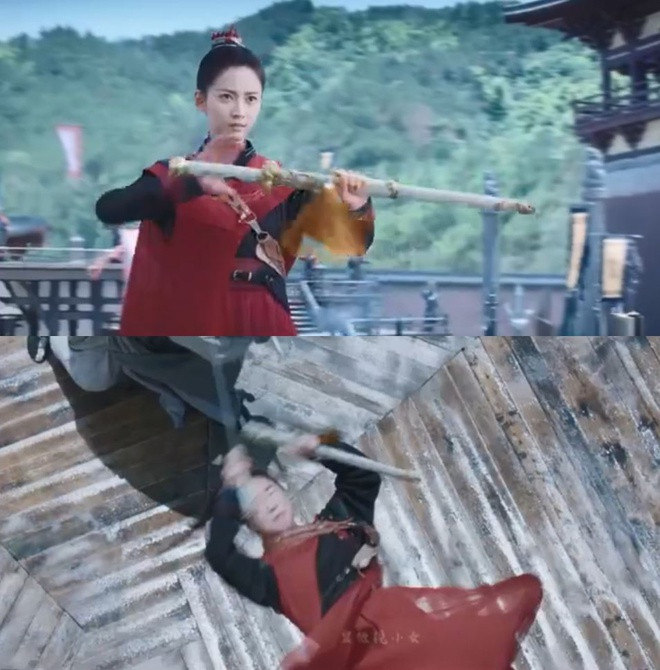 br/> Diễn viên đóng thế La Vân Hi, Trần Ngọc Kỳ bị lộ mặt trong một cảnh võ thuật làm giảm chất lượng tác phẩm Nguyệt thượng trùng hỏa.