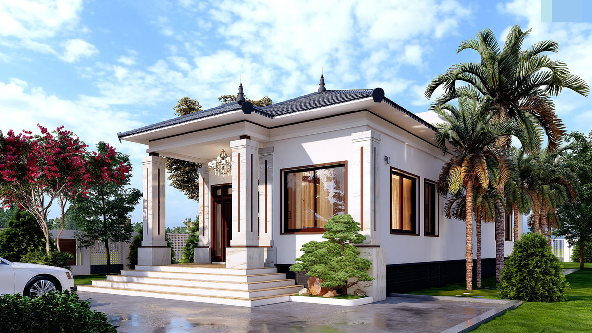 Nhà mái Thái cấp 4 đẹp như mơ được ưa chuộng ở nông thôn ảnh 2