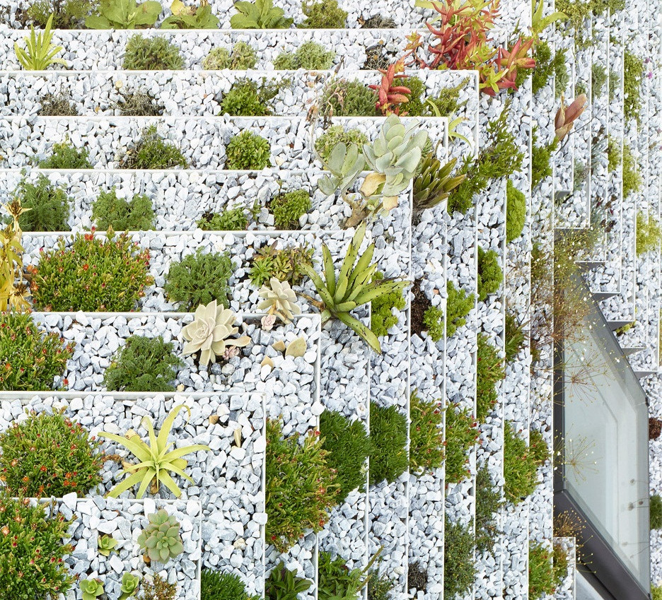 Mái nhà của Garden House dốc đứng như kim tự tháp. Với cách thiết kế này, chủ nhà có thể dễ dàng chăm sóc, tưới tắm cho các cây nhỏ. Giữa các cây có một khoảng cách nhất định, kích thước không quá to tạo nên nét đẹp riêng cho từng bậc thang.