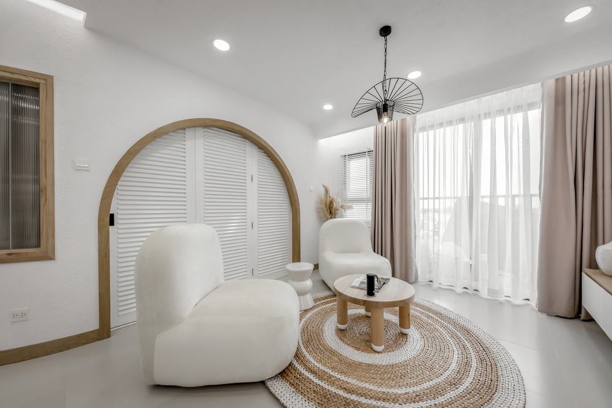 Can ho 70m2 dep nhu mo voi nhung duong cong mem mai