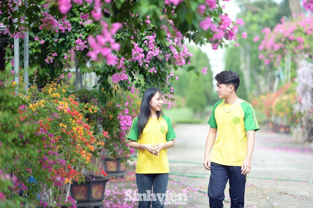 Sắc màu rực rỡ trong khuôn viên khoa Nông học được sinh viên chọn làm điểm đến.