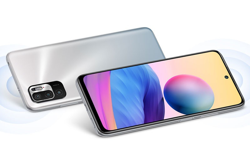 Xiaomi Redmi Note10 5G được trang bị chip MediaTek Dimensity 7000, RAM 4 GB, bộ nhớ trong 128 GB, pin dung lượng 5.000 mAh và sạc nhanh 18 W. Hệ thống camera sau của máy gồm 48 MP, 2 MP và 2 MP. Ảnh: Xiaomi.