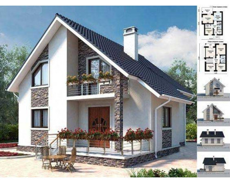 Kiểu nhà mái Thái này có phần gác lửng lớn, giúp tăng diện tích sử dụng cho ngôi nhà. Nhà có nhiều cửa sổ, thoáng và lấy được tối đa ánh sáng tự nhiên. Phần mái Thái dốc thoát nước tốt, có tỉnh thẩm mĩ cao. Tổng thể căn nhà nhìn chung rất gọn gàng, thanh thoát và ấn tượng.