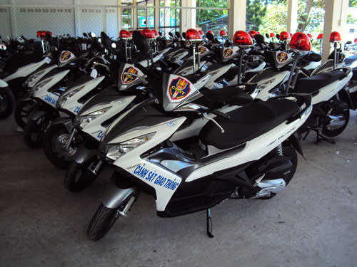 Số xe AirBlade được Công an Tiền Giang trang bị cho CSGT.