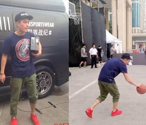 Ngôi sao một thời chơi bóng trên đường để thu hút khách hàng.