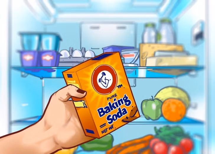 8. Khử mùi hôi trong tủ lạnh bằng cách cho baking soda vào: Rau và trái cây thối, đồ ăn lâu ngày có thể để lại mùi hôi trong tủ lạnh. Nếu bạn muốn ngăn ngừa và khử mùi hôi, hãy cho vào tủ lạnh một hộp baking soda. Bản thân nó không có mùi, nhưng lại hấp thụ mùi rất tốt.