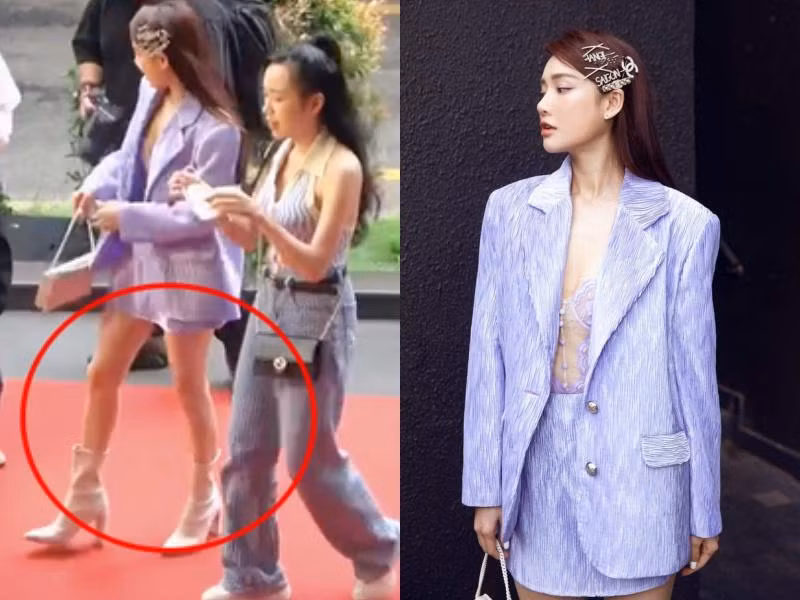 Qua những hình ảnh chụp vội, cặp giò như que tăm gân guốc của "gái một con" khiến dân mạng tuột mood vô cùng.