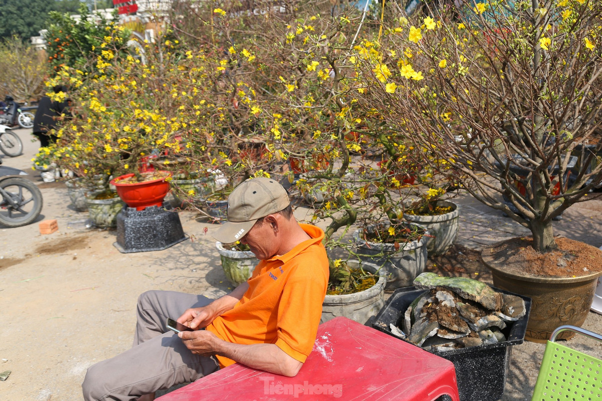 Vắng khách, tiểu thương ngồi lướt điện thoại