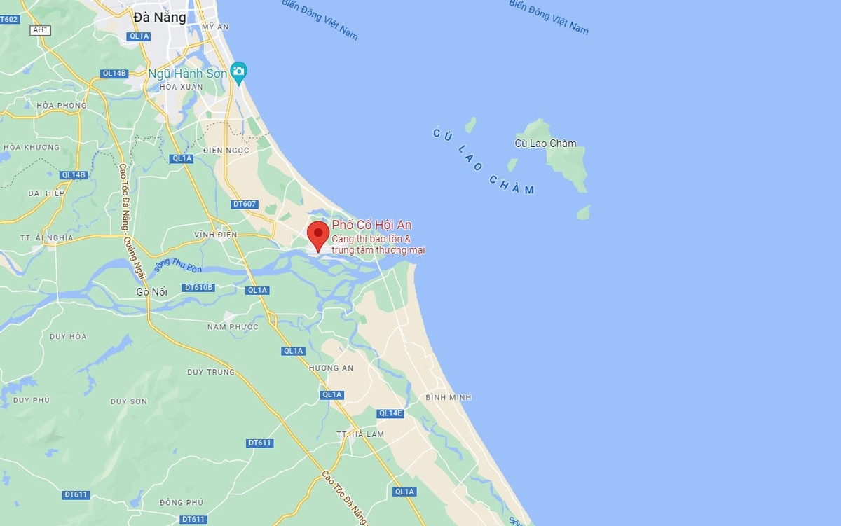 Phố cổ Hội An, Quảng Nam. Ảnh: Google Maps.