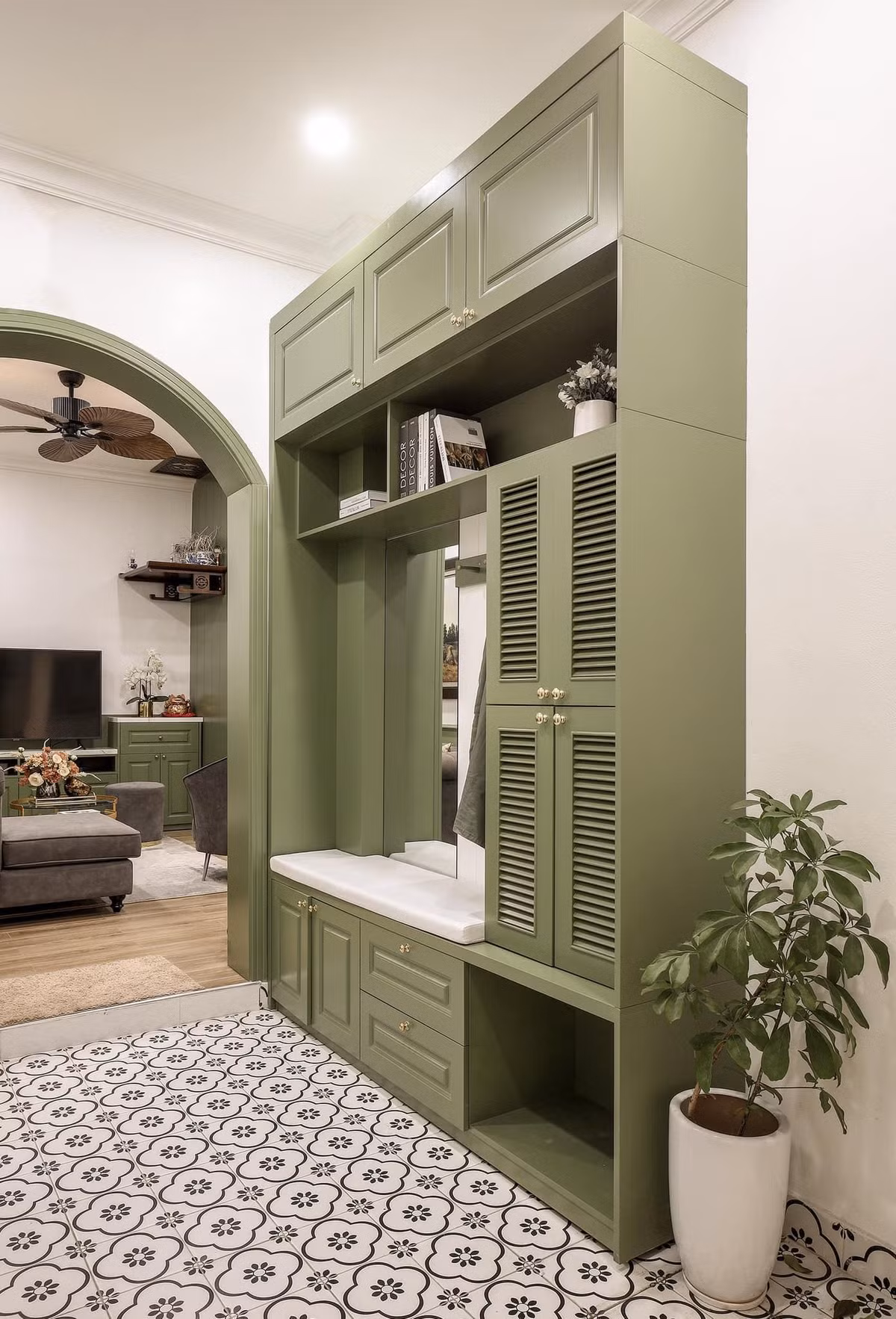 Cai tao nha pho chat mau xanh com theo phong cach co dien-Hinh-15