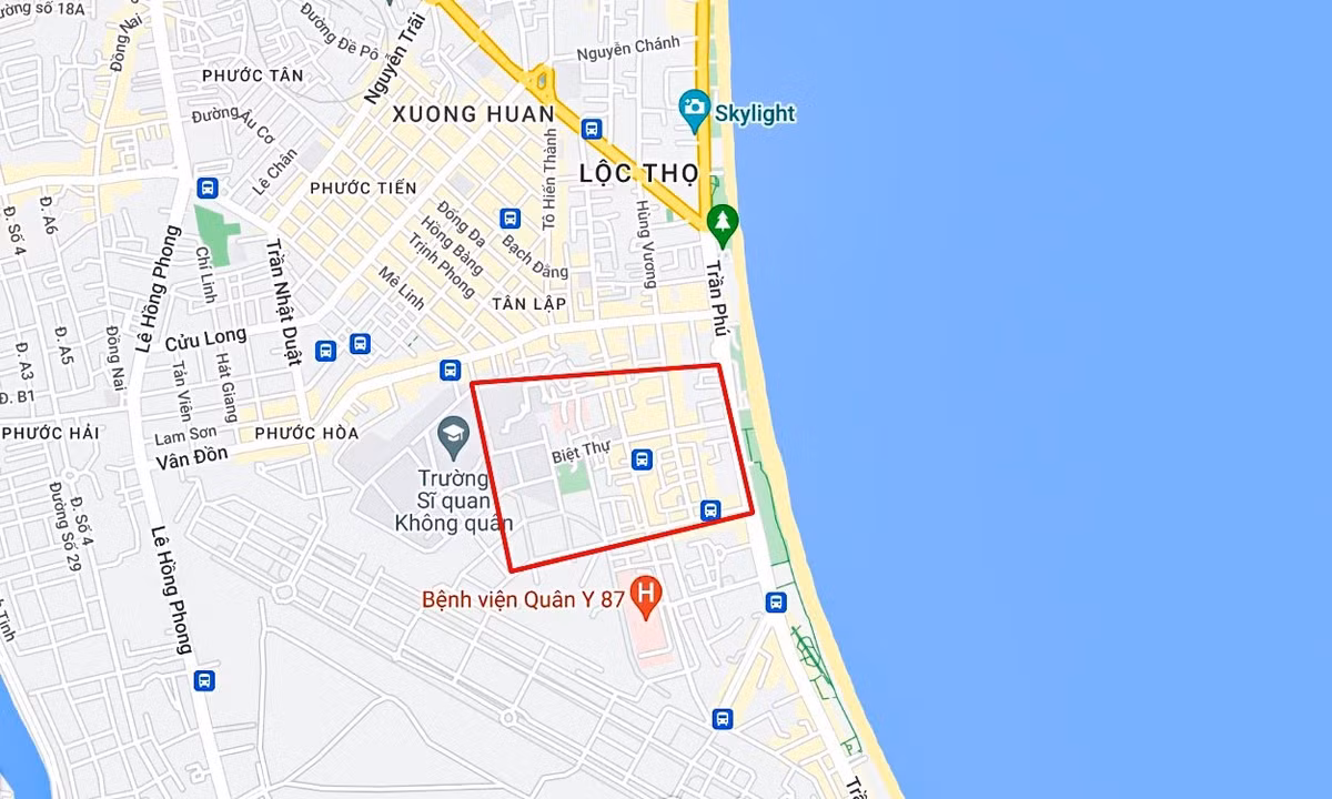 Khu vực phố Tây Nha Trang, TP Nha Trang, tỉnh Khánh Hòa. Ảnh: Google Maps.