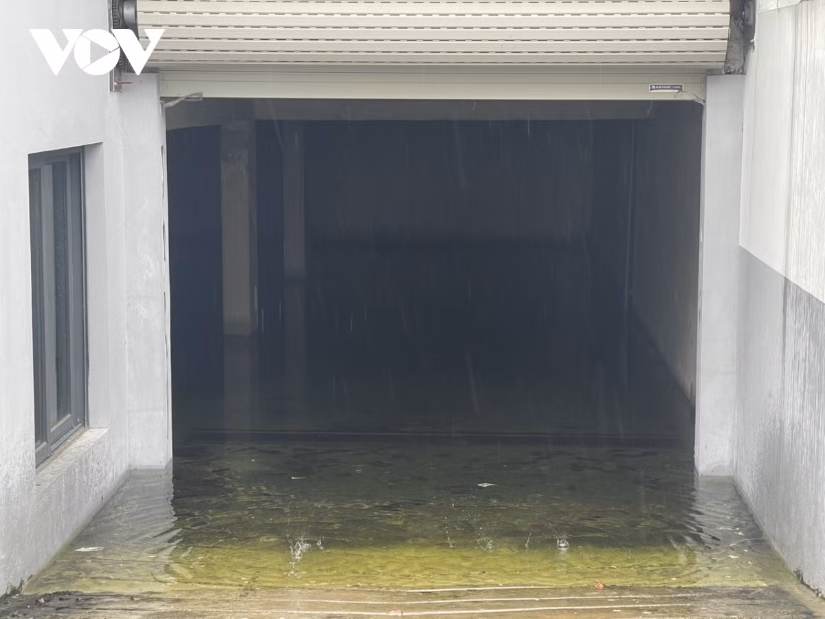 Một số hầm biệt thự thành bể nước lớn sau mỗi trận mưa. Cứ mưa lớn là rác thải cuốn vào, hầm đọng nước, gây ô nhiễm môi trường, bốc mùi hôi thối.