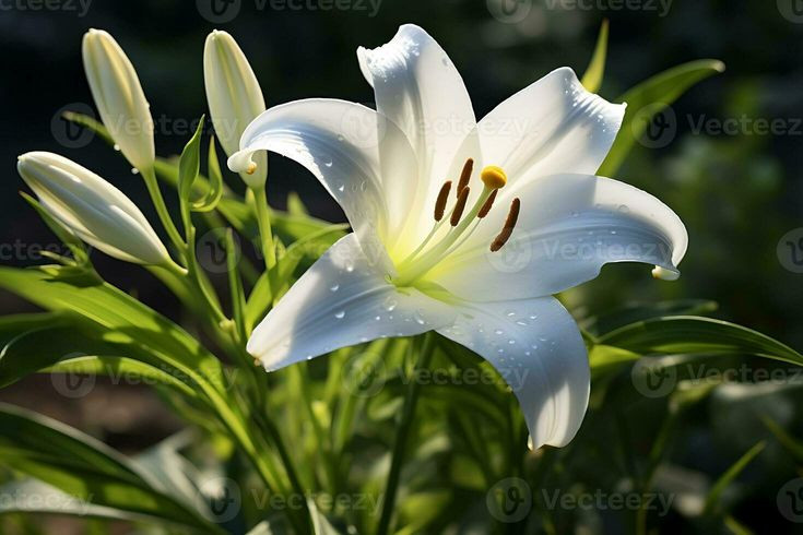  Hoa lily (hoa loa kèn): Tượng trưng cho sự trong sáng, tinh khôi và đức tin. Lily trắng biểu trưng cho sự thanh khiết và tái sinh. Ảnh: Pinterest.