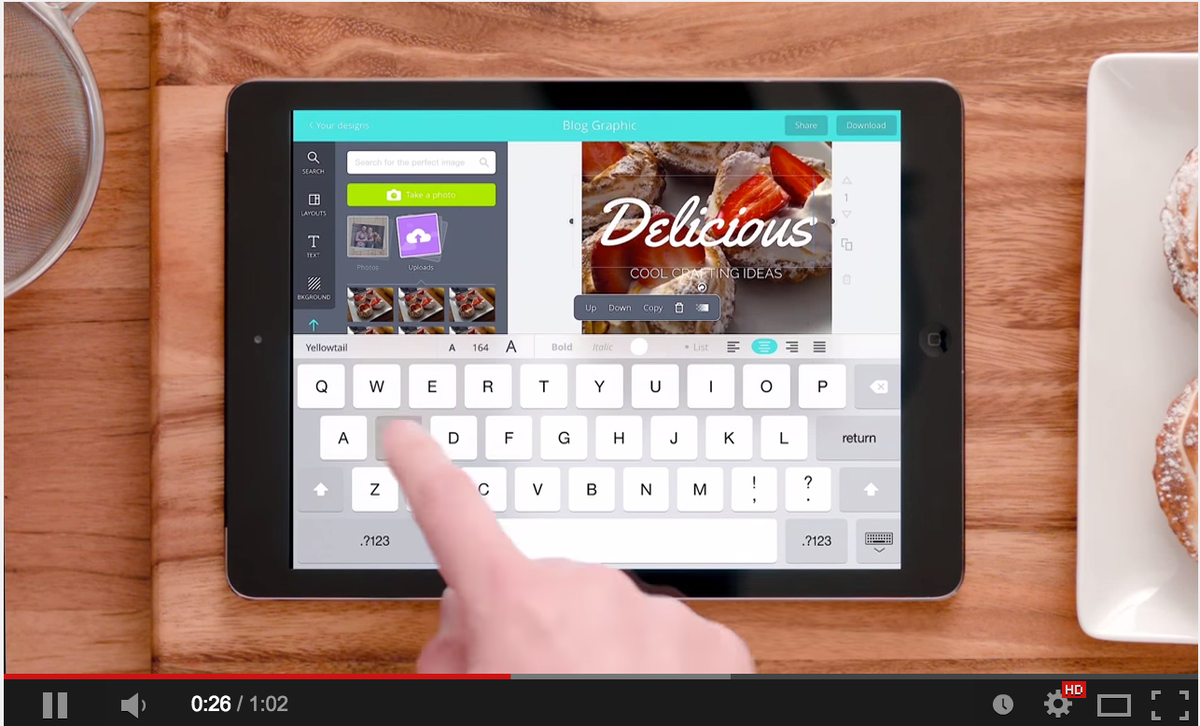  11. Sáng tạo nội dung số. Các ứng dụng như Canva cho phép người dùng thiết kế đồ họa, bài thuyết trình, và nội dung truyền thông xã hội một cách dễ dàng trên iPad. Ảnh: Pinterest.