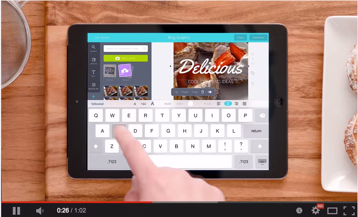  11. Sáng tạo nội dung số. Các ứng dụng như Canva cho phép người dùng thiết kế đồ họa, bài thuyết trình, và nội dung truyền thông xã hội một cách dễ dàng trên iPad. Ảnh: Pinterest.