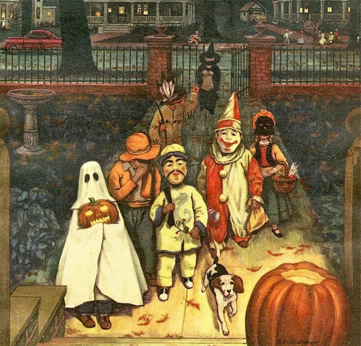  4. Lịch sử đồ hóa trang. Trước đây, người ta hóa trang để bảo vệ bản thân khỏi những linh hồn quấy rối. Người Celtic sẽ mặc trang phục và hóa trang thành các sinh vật để tránh bị nhận diện bởi những hồn ma. Ảnh: Pinterest.