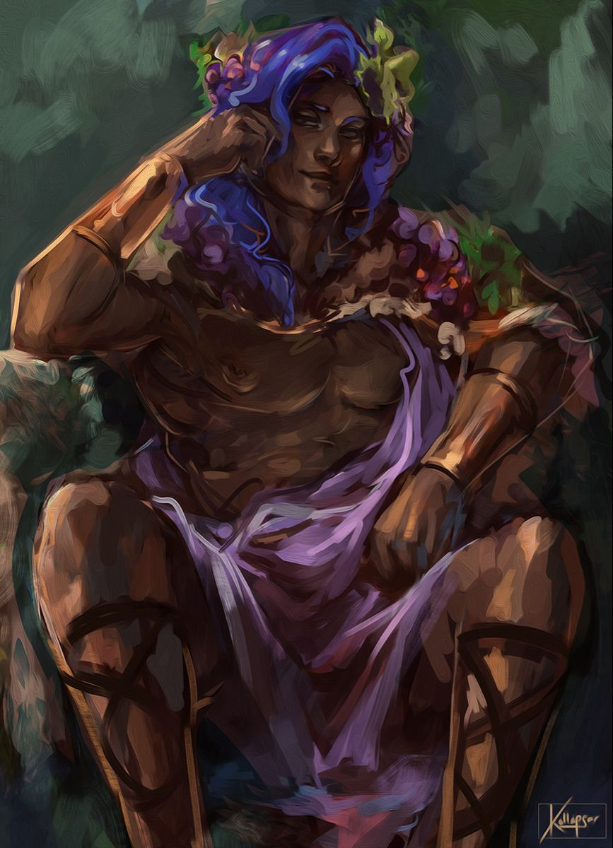  12. Dionysus - Thần của rượu vang và lễ hội. Dionysus là vị thần của rượu vang, lễ hội và niềm vui. Ông mang đến cảm giác say mê, thăng hoa cho những buổi tiệc tùng, và thường được tôn thờ như biểu tượng của tự do và khoái lạc. Ảnh: Pinterest.