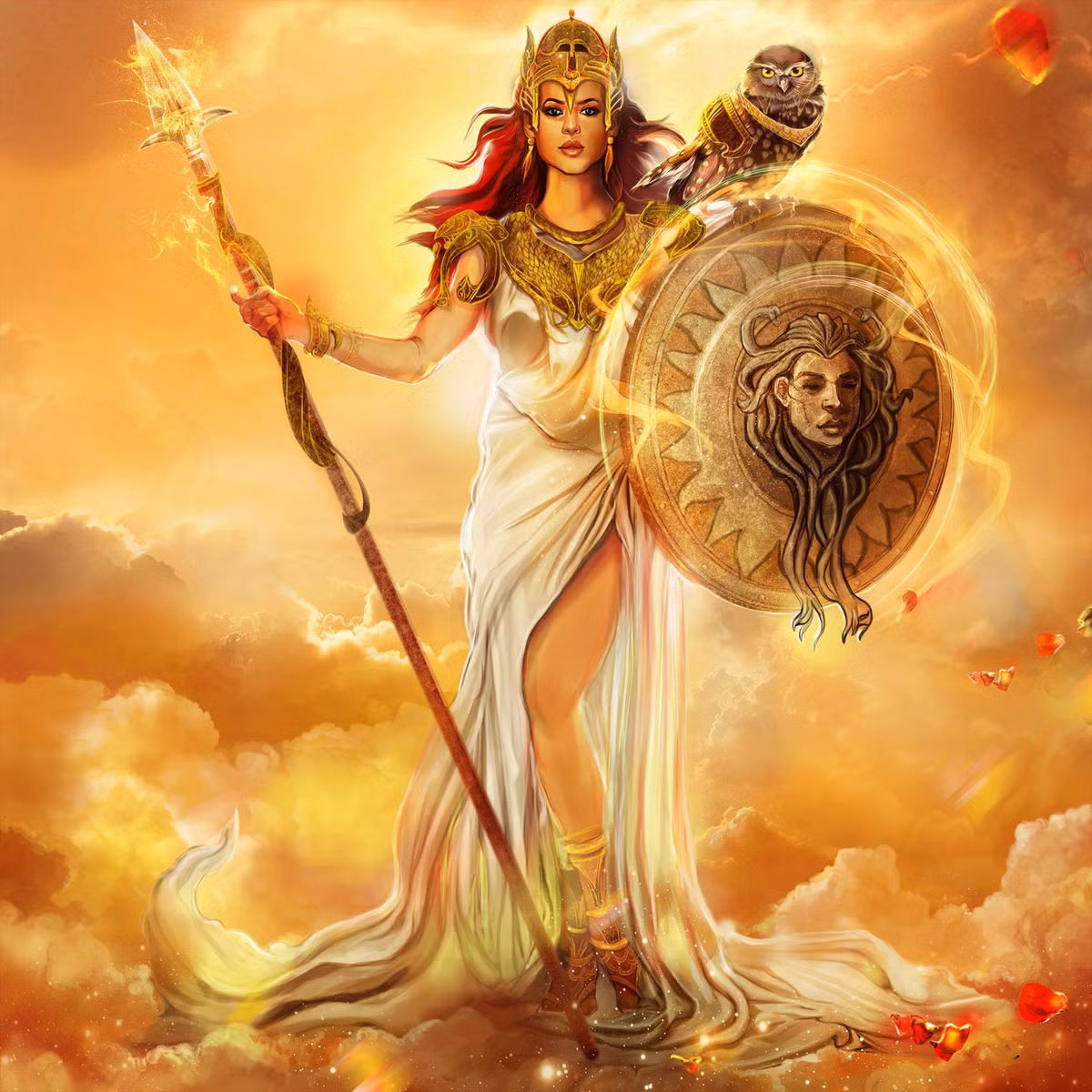  5. Athena - Nữ thần của trí tuệ và chiến tranh chính nghĩa. Athena là con gái của Zeus và là nữ thần của trí tuệ, chiến lược và nghệ thuật. Bà là người bảo trợ cho thành phố Athens và được coi là biểu tượng của công lý và trí tuệ. Ảnh: Pinterest.
