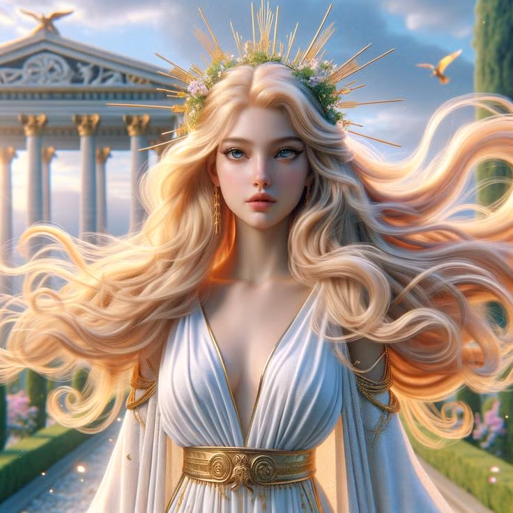  6. Aphrodite - Nữ thần của tình yêu và sắc đẹp. Aphrodite là hiện thân của tình yêu, sắc đẹp và dục vọng. Bà có thể quyến rũ cả thần thánh và con người bằng vẻ đẹp mê hoặc của mình. Aphrodite cũng có vai trò trong việc kết nối tình yêu giữa các cá nhân. Ảnh: Pinterest.