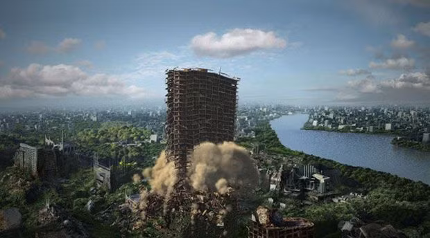  5. Sau vài thập kỷ. Những công trình như tháp Eiffel, Tượng Nữ thần Tự do, thậm chí cả các tòa nhà chọc trời sẽ dần gỉ sét, xuống cấp và có thể đổ sập. Sông, hồ và biển sẽ dần tự làm sạch, lượng ô nhiễm từ con người giảm mạnh giúp phục hồi môi trường nước và các loài thủy sinh. Ảnh: Pinterest.