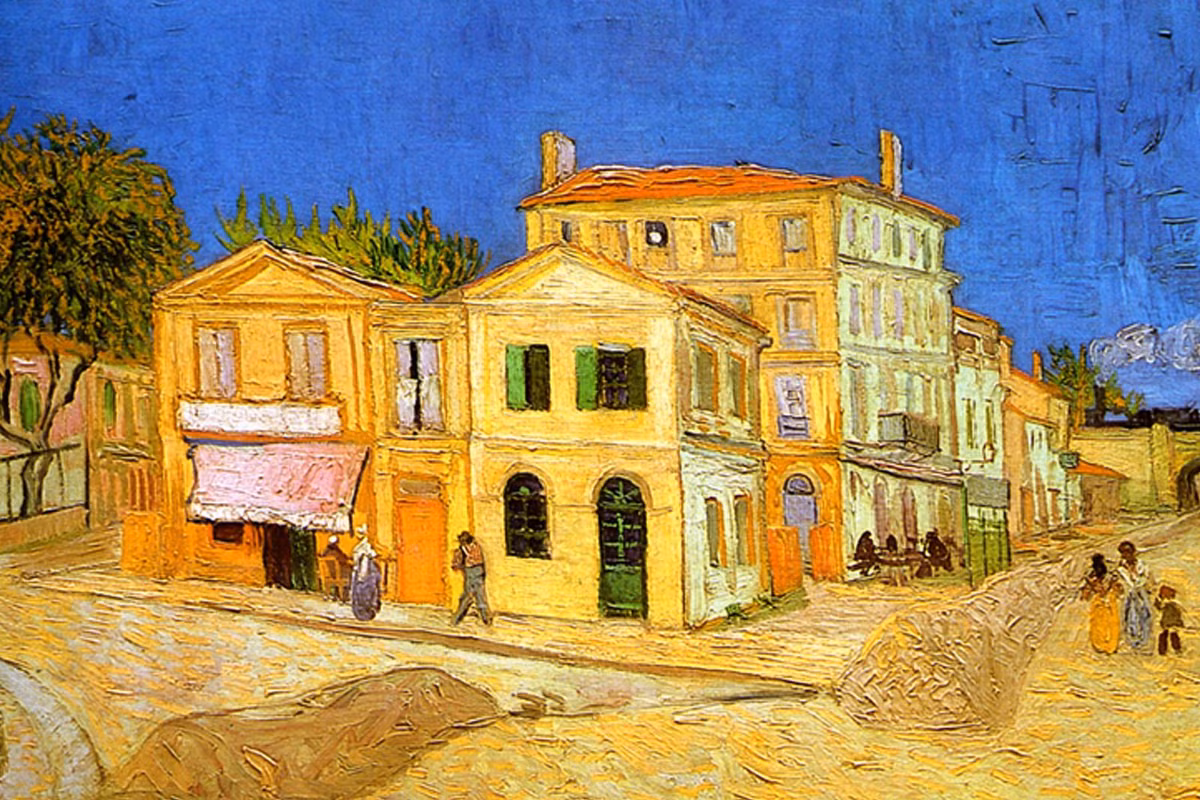  12. The Yellow House (Ngôi Nhà Màu Vàng) (1888). Bức tranh này mô tả ngôi nhà mà Van Gogh sống khi ở Arles, nơi ông hy vọng sẽ tạo ra một cộng đồng nghệ thuật. Đây cũng là nơi xảy ra vụ cắt tai nổi tiếng của ông. Ảnh: Pinterest.
