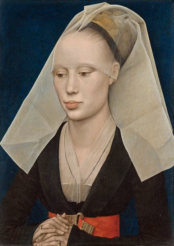  13. "Portrait of a Lady" - Rogier van der Weyden (1455). Bức chân dung nổi bật của thời kỳ đầu Phục hưng này miêu tả một phụ nữ quý phái với vẻ đẹp cổ điển và ánh nhìn nghiêm nghị. Ảnh: Pinterest.