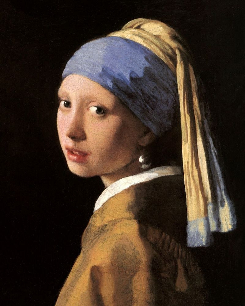  2. "The Girl with a Pearl Earring" - Johannes Vermeer (1665). Có sức hấp dẫn đầy bí ẩn, bức chân dung này thể hiện một cô gái trẻ đội khăn, với đôi mắt sâu thẳm và viên ngọc trai lấp lánh trên tai. Ảnh: Pinterest.