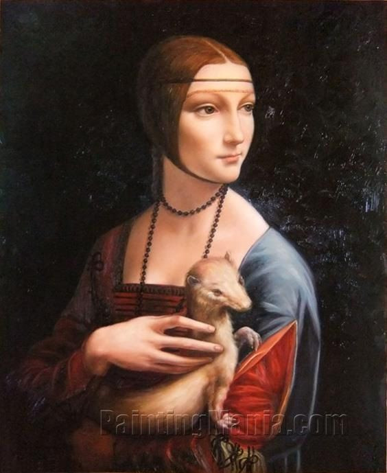  5. "Lady with an Ermine" - Leonardo da Vinci (1489-1490). Đây là một trong những bức tranh chân dung nổi tiếng khác của Da Vinci, miêu tả quý bà Cecilia Gallerani ôm con chồn, biểu tượng cho sự tinh tế và quyền lực. Ảnh: Pinterest.