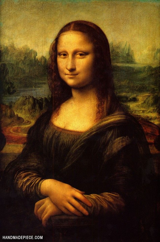 1. "Mona Lisa" - Leonardo da Vinci (1503-1506). Có lẽ là bức tranh nổi tiếng nhất trong lịch sử, "Mona Lisa" miêu tả một người phụ nữ với nụ cười bí ẩn, được xem như đỉnh cao của nghệ thuật Phục hưng. Ảnh: Pinterest.