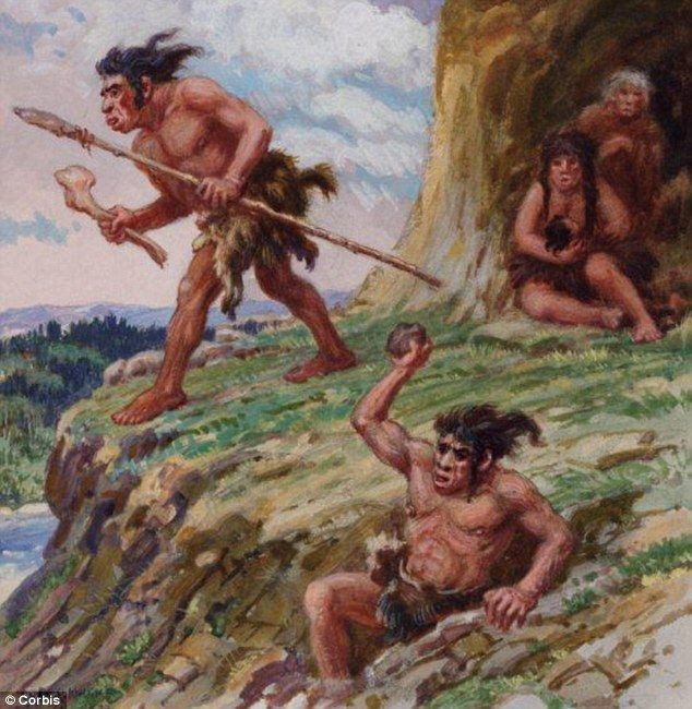  Chuyên gia săn bắn: Người Neanderthal là những thợ săn giỏi, chuyên săn bắt các loài động vật lớn như voi ma-mút, hươu và các loài động vật hoang dã khác. Họ cũng sử dụng công cụ làm từ đá và cành cây để hỗ trợ hoạt động săn bắn của mình. Ảnh: Pinterest.
