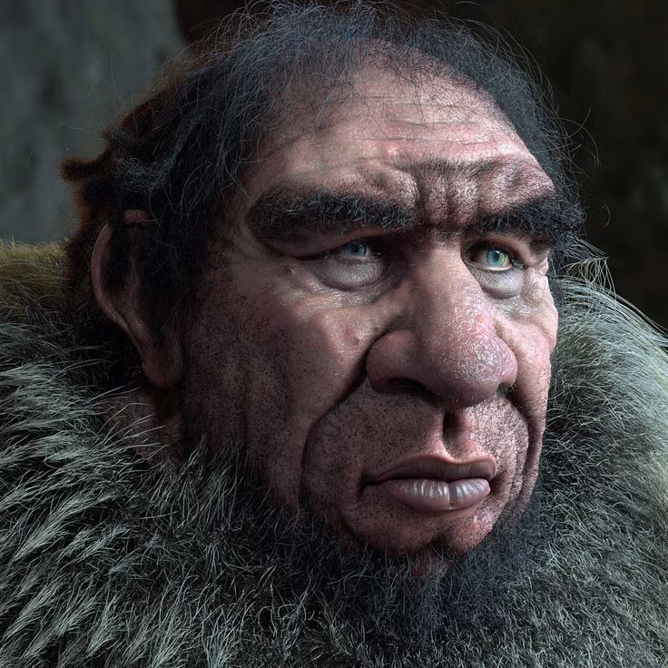  7. Homo neanderthalensis. Thời gian sống: Khoảng 400.000 - 40.000 năm trước. Đặc điểm: Sống chủ yếu ở châu Âu và châu Á, người Neanderthal có thể lực rất tốt và có các công cụ phức tạp, nhưng đã tuyệt chủng do cạnh tranh với H. sapiens hoặc biến đổi khí hậu. Ảnh: Pinterest.