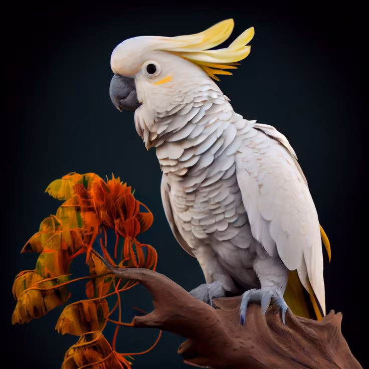  Vẹt mào vàng (Cockatoo): Có thể học nói và nhại tiếng người, đồng thời rất thân thiện với con người. Ảnh: Pinterest.