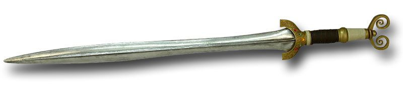  14. Hrunting. Chủ nhân: Beowulf (Thần thoại Anh). Đặc điểm: Hrunting là thanh gươm được Beowulf sử dụng trong cuộc chiến với quái vật Grendel. Tuy nhiên, nó không thành công trong cuộc chiến với mẹ của Grendel, nhưng vẫn là biểu tượng của lòng dũng cảm. Ảnh: Pinterest.