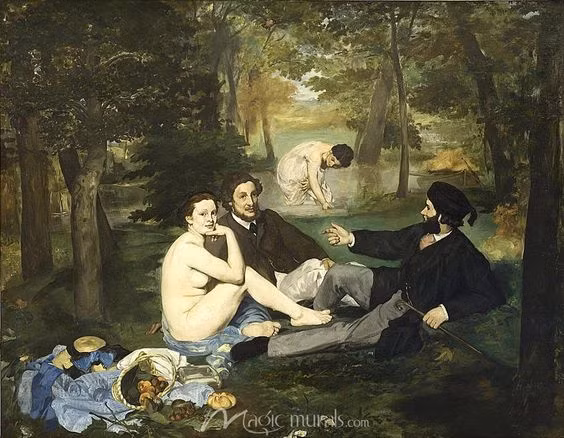  8. Édouard Manet (1832–1883). Manet là một trong những họa sĩ tiền Ấn tượng nổi tiếng, có ảnh hưởng lớn đến sự phát triển của nghệ thuật hiện đại. Tác phẩm Bữa Ăn Trưa Trên Cỏ (Le Déjeuner sur l’Herbe) của ông gây tranh cãi mạnh mẽ vì tính cách mạng của nó. Ảnh: Pinterest.