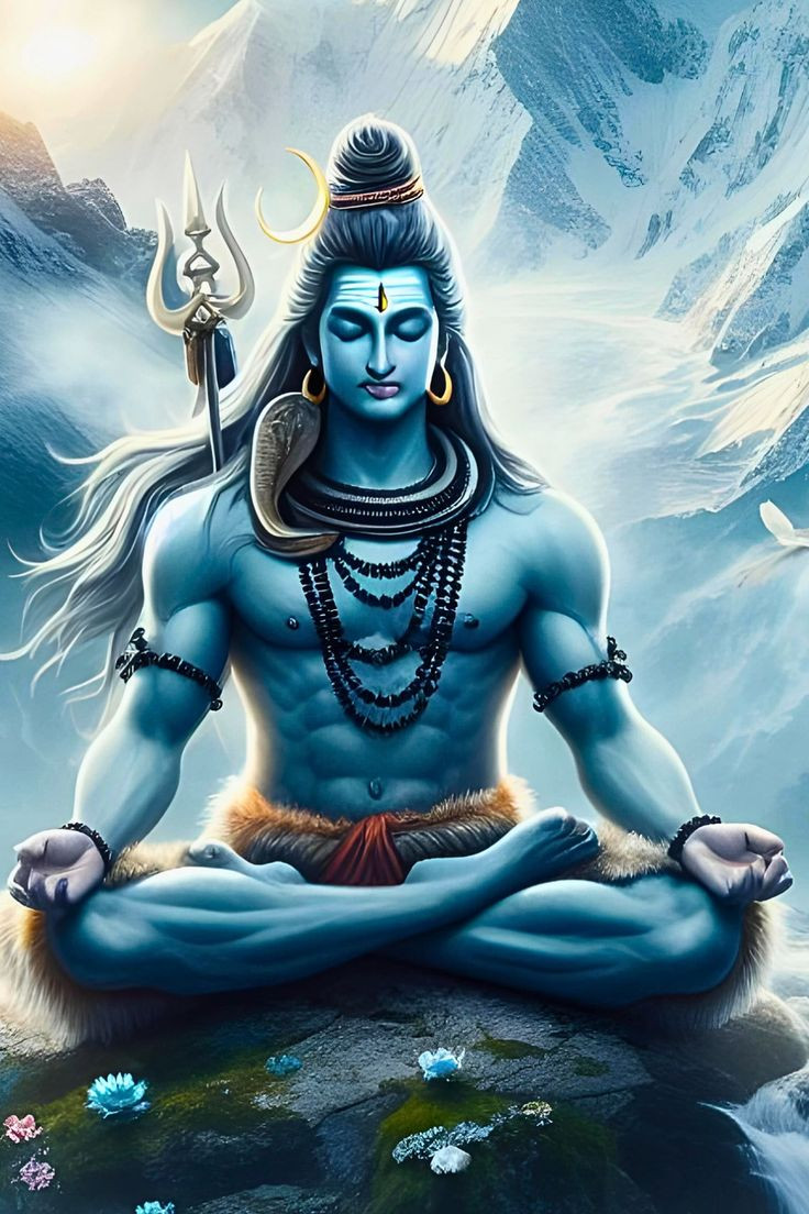  3. Shiva – Thần Hủy diệt và Tái sinh. Shiva là vị thần của sự hủy diệt, nhưng không phải theo nghĩa tiêu cực mà là sự tái sinh và chuyển đổi. Ông là một trong những vị thần mạnh mẽ nhất và được tôn thờ rộng rãi. Shiva thường được miêu tả với con mắt thứ ba trên trán, dấu hiệu của tri thức và hủy diệt. Ảnh: Pinterest.Ảnh: Pinterest.