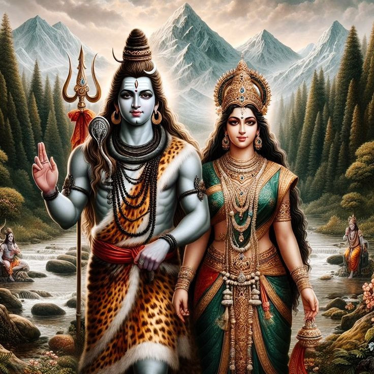  6. Parvati – Nữ thần của Sức mạnh và Tình yêu. Parvati là vợ của Shiva và là mẹ của các vị thần như Ganesha và Kartikeya. Bà được coi là hiện thân của sức mạnh nữ giới, tình yêu và sự tận tụy. Parvati có nhiều hình thái, bao gồm Durga và Kali, biểu trưng cho các khía cạnh khác nhau của sức mạnh và bảo vệ. Ảnh: Pinterest.Ảnh: Pinterest.