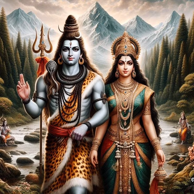  6. Parvati – Nữ thần của Sức mạnh và Tình yêu. Parvati là vợ của Shiva và là mẹ của các vị thần như Ganesha và Kartikeya. Bà được coi là hiện thân của sức mạnh nữ giới, tình yêu và sự tận tụy. Parvati có nhiều hình thái, bao gồm Durga và Kali, biểu trưng cho các khía cạnh khác nhau của sức mạnh và bảo vệ. Ảnh: Pinterest.Ảnh: Pinterest.